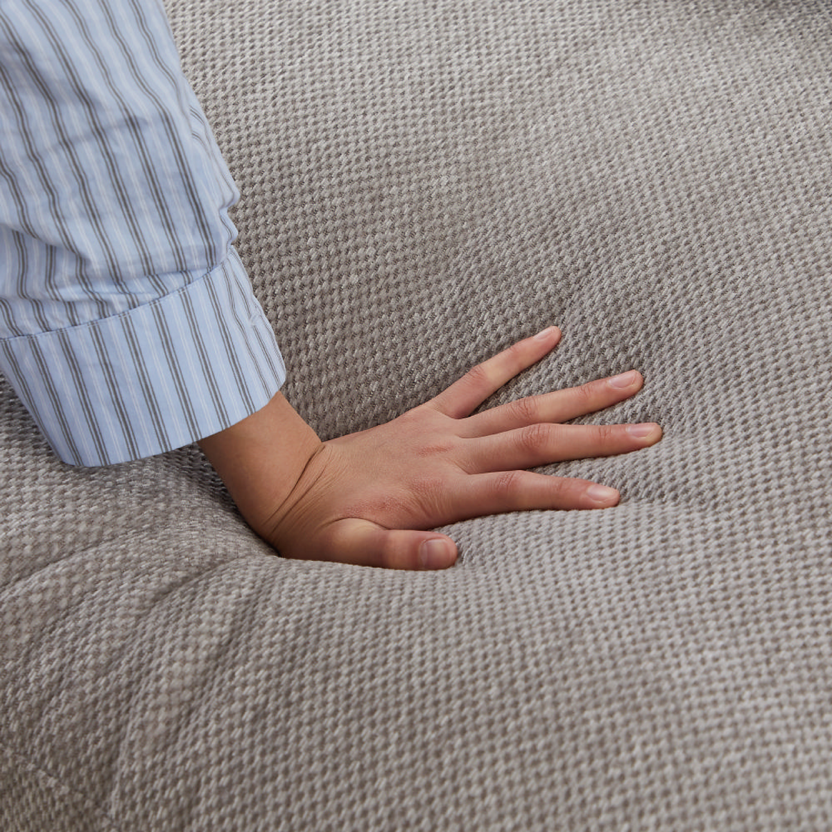 Avery Modular Sectional Sofa with Ottoman – Upholstered Couch with Removable Cushions, Solid Wood Legs & Tailored Stitching