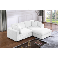 Luis Compact Modular Sofa with Ottoman – Loveseat Design Featuring High-Density Foam, Throw Pillows & Machine-Washable Cushions