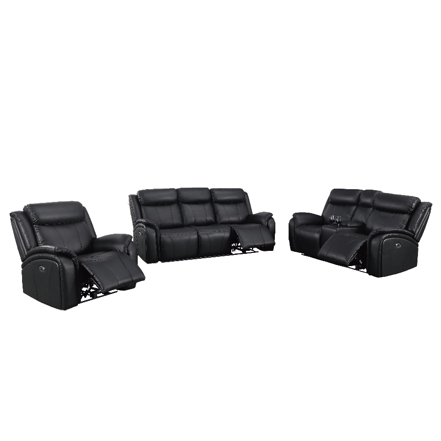 Achouhada Modern Electric Recliner Sofa Set – with Power Recline, Built-In Cup Holders & Plush Upholstery