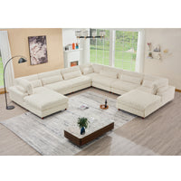 Sally Modern Modular Corduroy Sectional Sofa Set with 2 Ottomans – L‑Shape Convertible Couch, Deep Foam Cushions & Removable Covers