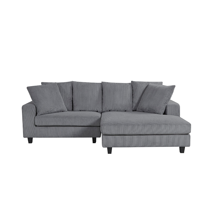 Ramona L Shaped Modern Upholstered Sofa – Textured Fabric Couch with Plush Cushions & Clean-Line Design for Elegant Living Spaces