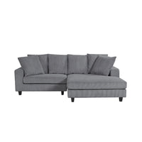 Ramona L Shaped Modern Upholstered Sofa – Textured Fabric Couch with Plush Cushions & Clean-Line Design for Elegant Living Spaces