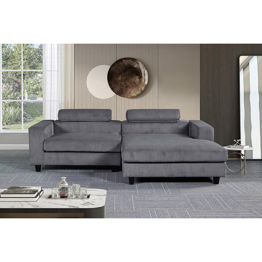 Ramona L Shaped Modern Upholstered Sofa – Textured Fabric Couch with Plush Cushions & Clean-Line Design for Elegant Living Spaces