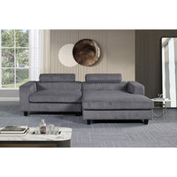 Ramona L Shaped Modern Upholstered Sofa – Textured Fabric Couch with Plush Cushions & Clean-Line Design for Elegant Living Spaces