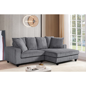 Ramona L Shaped Modern Upholstered Sofa – Textured Fabric Couch with Plush Cushions & Clean-Line Design for Elegant Living Spaces