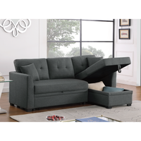 Tatum Convertible Sleeper Sectional Sofa with Storage Chaise – Full-Size Pull-Out Bed, Reversible Layout & High-Resiliency Foam