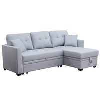 Tatum Convertible Sleeper Sectional Sofa with Storage Chaise – Full-Size Pull-Out Bed, Reversible Layout & High-Resiliency Foam