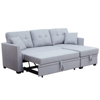 Tatum Convertible Sleeper Sectional Sofa with Storage Chaise – Full-Size Pull-Out Bed, Reversible Layout & High-Resiliency Foam