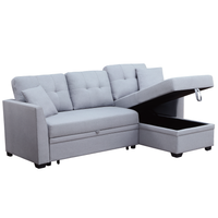 Tatum Convertible Sleeper Sectional Sofa with Storage Chaise – Full-Size Pull-Out Bed, Reversible Layout & High-Resiliency Foam