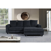 Ramona L Shaped Modern Upholstered Sofa – Textured Fabric Couch with Plush Cushions & Clean-Line Design for Elegant Living Spaces