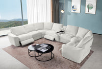 Devine Power Recliner Sectional Sofa with Storage Console, Wireless & USB Charging – Polyester Blend Reclining Couch with Cup Holders