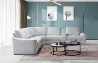 Devine Power Reclining Sectional Sofa – Built-In USB, Wireless Charging, Storage & Cup Holders, Plush Polyester Upholstery