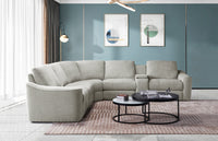 Devine Power Reclining Sectional Sofa – Built-In USB, Wireless Charging, Storage & Cup Holders, Plush Polyester Upholstery
