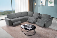 Devine Power Reclining Sectional Sofa – Built-In USB, Wireless Charging, Storage & Cup Holders, Plush Polyester Upholstery