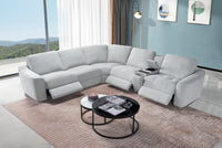 Devine Power Reclining Sectional Sofa – Built-In USB, Wireless Charging, Storage & Cup Holders, Plush Polyester Upholstery