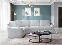 Devine Contemporary Power Recliner Sectional with Built-In Storage, Wireless Charger, USB Ports & Drink Holders – Soft Durable Fabric Couch