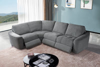 Devine Contemporary Power Recliner Sectional with Built-In Storage, Wireless Charger, USB Ports & Drink Holders – Soft Durable Fabric Couch