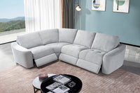 Devine Contemporary Power Recliner Sectional with Built-In Storage, Wireless Charger, USB Ports & Drink Holders – Soft Durable Fabric Couch