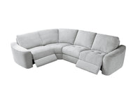 Devine Power Reclining Sectional Sofa with Storage Console, Cup Holders, USB Ports & Wireless Charging – Soft Polyester Upholstery