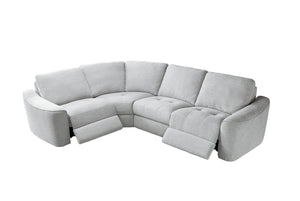Devine Power Reclining Sectional Sofa with Storage Console, Cup Holders, USB Ports & Wireless Charging – Soft Polyester Upholstery