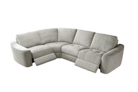 Devine Power Reclining Sectional Sofa with Storage Console, Cup Holders, USB Ports & Wireless Charging – Soft Polyester Upholstery