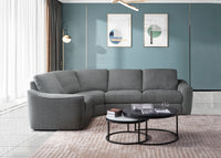 Devine Power Reclining Sectional Sofa with Storage Console, Cup Holders, USB Ports & Wireless Charging – Soft Polyester Upholstery