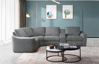 Devine Power Reclining Sectional Sofa with Wireless Charger, USB Ports, Cup Holders & Storage – Modern Plush Upholstered Couch