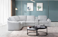 Devine Power Reclining Sectional Sofa with Wireless Charger, USB Ports, Cup Holders & Storage – Modern Plush Upholstered Couch