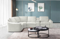 Devine Power Reclining Sectional Sofa with Wireless Charger, USB Ports, Cup Holders & Storage – Modern Plush Upholstered Couch