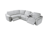 Devine Power Reclining Sectional Sofa with Wireless Charger, USB Ports, Cup Holders & Storage – Modern Plush Upholstered Couch