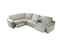 Devine Power Reclining Sectional Sofa with Wireless Charger, USB Ports, Cup Holders & Storage – Modern Plush Upholstered Couch