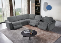 Devine Power Reclining Sectional Sofa – Built-In USB, Wireless Charging, Storage & Cup Holders, Plush Polyester Upholstery