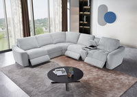 Devine Power Reclining Sectional Sofa – Built-In USB, Wireless Charging, Storage & Cup Holders, Plush Polyester Upholstery