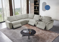 Devine Power Reclining Sectional Sofa – Built-In USB, Wireless Charging, Storage & Cup Holders, Plush Polyester Upholstery