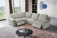 Devine Power Reclining Sectional Sofa with Storage Console, Cup Holders, USB Ports & Wireless Charging – Soft Polyester Upholstery