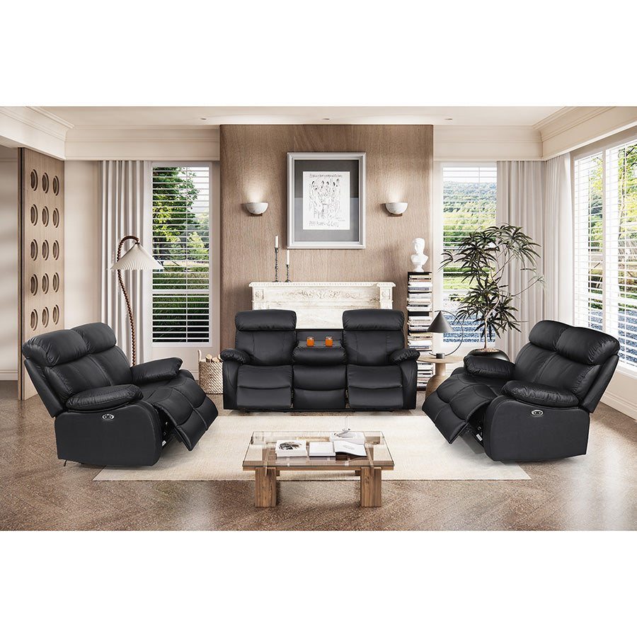 Javez Electric Recliner Sofa – Power Reclining Couch with USB Charging, Built-In Cup Holders & Sleek Modern Design