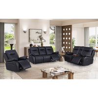 Bhevin Manual Recliner Sofa with Cup Holders – Modern Upholstered Seating with Plush Comfort & Durable Frame for Living Rooms