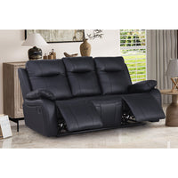 Bhevin Manual Recliner Sofa with Cup Holders – Modern Upholstered Seating with Plush Comfort & Durable Frame for Living Rooms