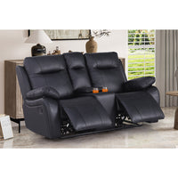 Bhevin Manual Recliner Sofa with Cup Holders – Modern Upholstered Seating with Plush Comfort & Durable Frame for Living Rooms