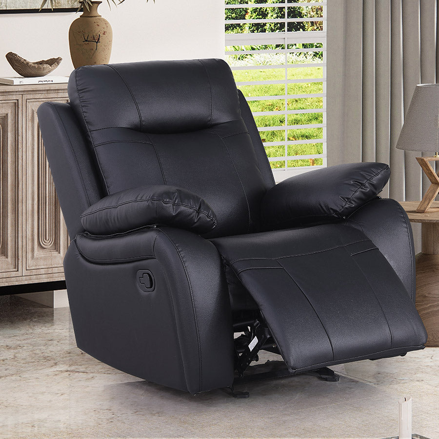 Bhevin Manual Recliner Sofa with Cup Holders – Modern Upholstered Seating with Plush Comfort & Durable Frame for Living Rooms