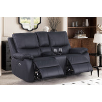 Brita Electric Reclining Sofa Set – Faux Leather with Storage Chaise, USB Charging, Cup Holders & Metal Legs