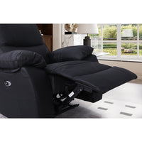 Brita Electric Reclining Sofa Set – Faux Leather with Storage Chaise, USB Charging, Cup Holders & Metal Legs