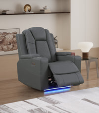 Bonnie Faux Leather Electric Reclining Sectional Sofa in Faux Leather with Cup Holders, USB Charging & Built-In Speakers – Plush & Functional Entertainment Couch