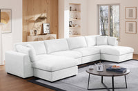 Luis Spacious Modular 4‑Seat Sectional with 2 Ottomans – Polyester Fabric Couch with High‑Density Foam, Wood Frame & Removable Cushion Covers