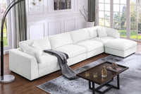 Luis 4-Seat Modular Sectional Sofa with Reversible Ottoman – Polyester Upholstered Couch with Deep Cushions, Wide Armrests & Solid Wood Frame