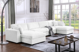 Luis Spacious Modular 4‑Seat Sectional with 2 Ottomans – Polyester Fabric Couch with High‑Density Foam, Wood Frame & Removable Cushion Covers