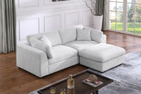 Luis Compact Modular Sofa with Ottoman – Loveseat Design Featuring High-Density Foam, Throw Pillows & Machine-Washable Cushions