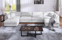 Luis Spacious Modular 4‑Seat Sectional with 2 Ottomans – Polyester Fabric Couch with High‑Density Foam, Wood Frame & Removable Cushion Covers