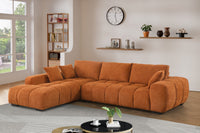 Canam Oversized Chenille L-Shaped Sectional Sofa with Deep Chaise – Plush Upholstery & Extra-Wide Seating for Modern Living Rooms