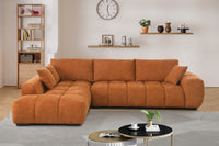 Canam Oversized Chenille L-Shaped Sectional Sofa with Deep Chaise – Plush Upholstery & Extra-Wide Seating for Modern Living Rooms